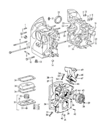 Carter de vilebrequin (Modèles : 1300, 1300 S, 1500, 1500 S, 1600, 1600 S) 356, 356A 1950-1959