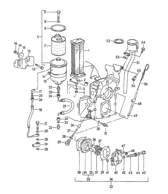 Lubrificazione motore - M >> 67 000, M >> 81 200 - (Modello: 1300 /S, 1600, 1600 S) 356, 356A 1950-1959