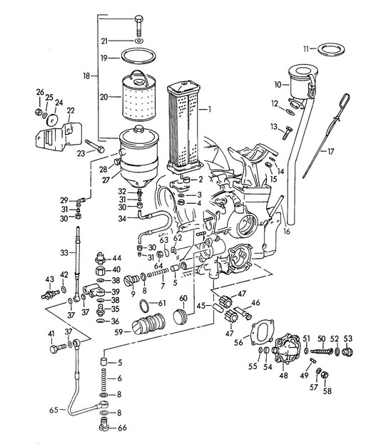 Lubrificazione motore - M 67 001 >>, M 81 201 >> - (Modello: 1600, 1600 S) 356, 356A 1950-1959