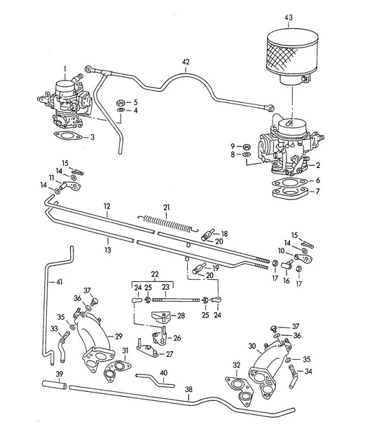 Vergaser / SOLEX 32PBJ / SOLEX 40PJCB / Und Kraftstoffversorgungsleitung / Kraftstoffpumpe 356 1950-55