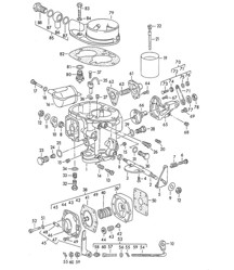 Piezas sueltas para Carburador - SOLEX 40 PBIC - M >> 81 200 (Modelo: 527/528, 1600 S) 356, 356A 1950-1959