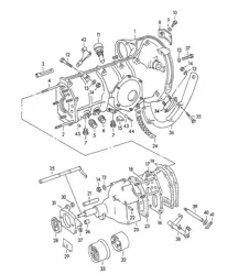 Carter de transmission avec suspension de transmission 356 1950-1955