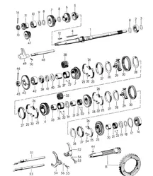 Engranajes y ejes para transmisión (modelos: 716/0/1/2/3, 716/4/5) 356, 356A 1950-1959