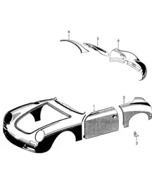 Buitenpaneel / Vleugel - ACHTER - (Model: CABRIO) 356 / 356A 1950-1959