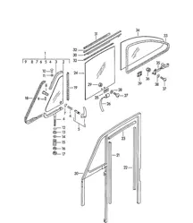 Finestrino laterale / Vetro finestrino portiera (Modello: CARRERA, COUPE, GRAN TURISMO) 356 / 356A 1950-1959