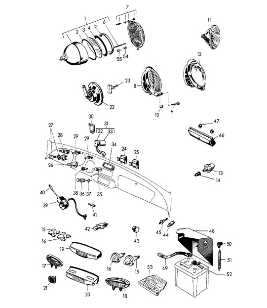 Faro / Luces e interruptor 356A 1955-1959