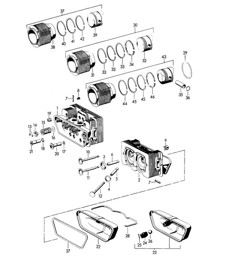 Cylinder head / Cylinder with piston 356B / 356C 1960-1965