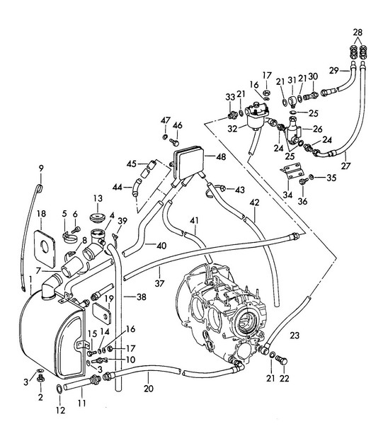 Lubricación del motor (modelo: CARRERA, 587/1/2, 692/3/3A) 356B / 356C 1960-1965
