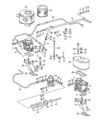 Vergaser und Kraftstoffleitung (Modell: 1600, 1600 S, 1600 S90) 356B / 356C 1960-1965
