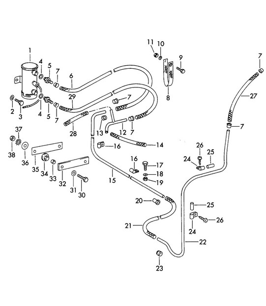 Benzinpumpe und Benzinleitung (Modell: CARRERA, 692/3/3A, 587/1/2) 356B / 356C 1960-1965