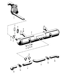 Auspuffanlage / Heizung / Alte Ausführung 356B / 356C 1960-1965