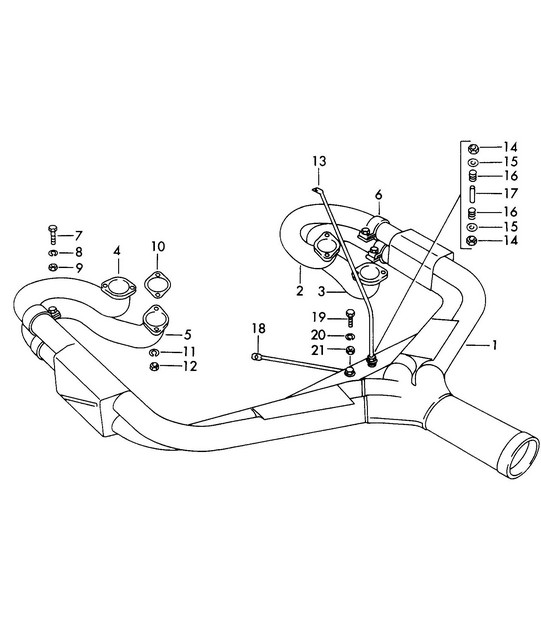Impianto di scarico / Versione sportiva (Modello: CARRERA, 587/2) 356B / 356C 1960-1965