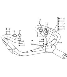 Système d'échappement / Version sport (Modèle : CARRERA, 587/2) 356B / 356C 1960-1965