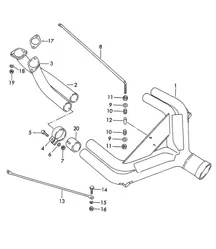 Système d'échappement / Version sport / Uniquement pour circuit (Modèle : CARRERA, 692/3A) 356B / 356C 1960-1965