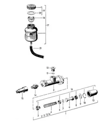 Brake master cylinder / Brake fluid reservoir 356C 1960-1965