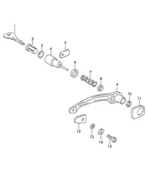 Manija de puerta exterior y piezas sueltas 356B / 356C 1960-1965