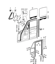 Deurruitframe / Zijruit / Deurruitglas (Model: COUPE -REUTTER- CARRERA GT) 356B / 356C 