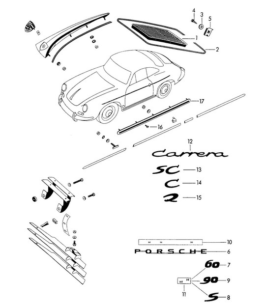 Garnitures décoratives 356B-T6 / 356C 1960-65