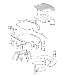 Cabrioverdeck / Verdeckbezug (Modell: CABRIO) 356B / 356C 1960-65