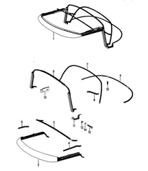 Cadre de capote décapotable (Modèle : ROADSTER) 356B / 356C 1960-65