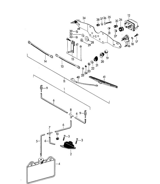 Windscreen washer system / Windscreen wiper system  (Model: ROADSTER) 356 B-T5 1960-65