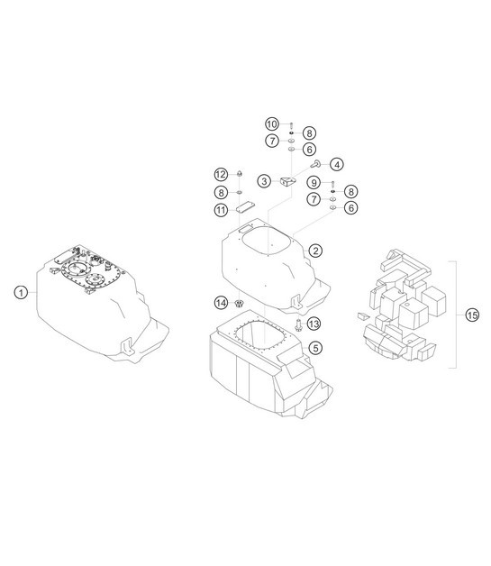 Diagram 2.2-01 Porsche Cayman 987C/981C (2005-2016) Fuel System, Exhaust System