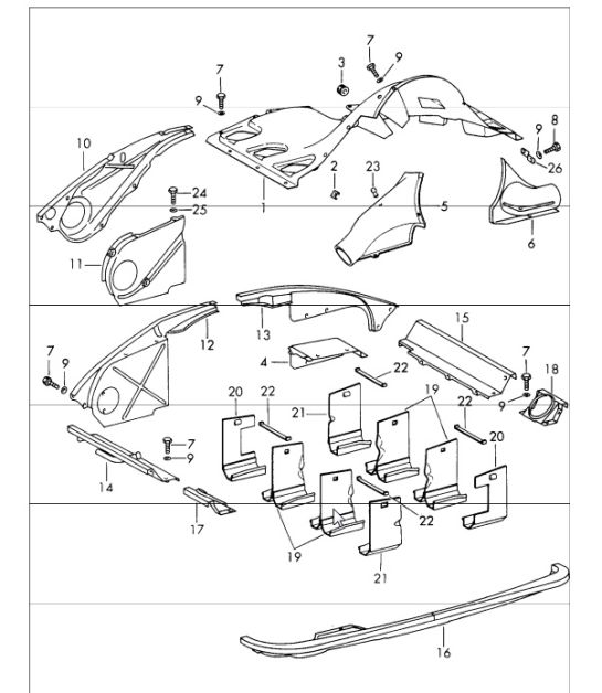 air duct and engine cover 911 1965-69