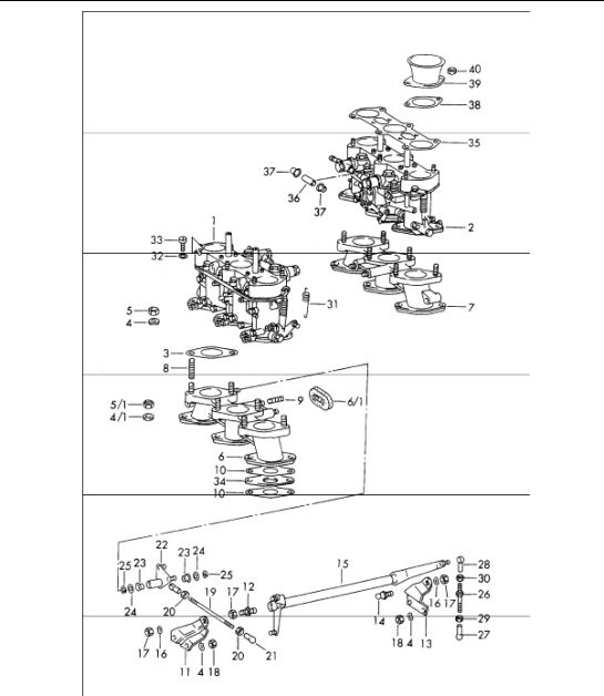 carburettor system - WEBER - M 090 7001 >> for 911 /L/S/TU UPTO 1968 and 911 T 1969 ONWARDS