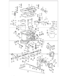 single parts for carburettor SOLEX-40 PII-4. for 912 616/36/37 UPTO 1968