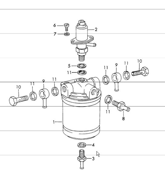 repair material for fuel filter - bosch - for 911 E/S 1969 onwards