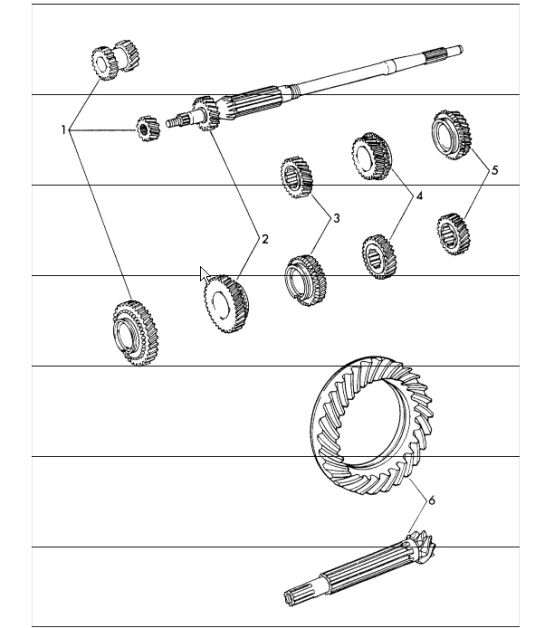 gear wheel sets 5-speed transmission 911 1965-69