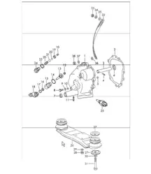 couvercle de transmission, suspension de transmission, sportomatic 911 1965-69