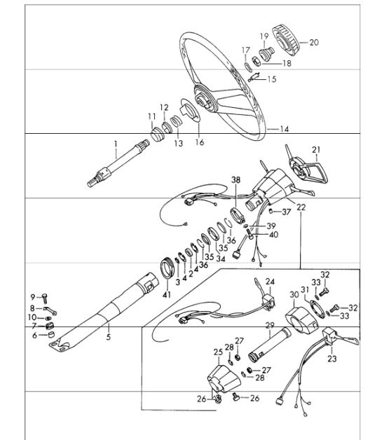 steering shaft, steering wheel, steering column switch For 911 UPTO 1967