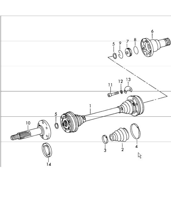 drive shaft - LOEBRO - for 911 upto 1968