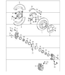 Frein à disque arrière 911 JUSQU&#39;À 1968