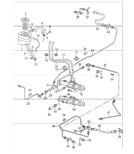 brake fluid reservoir and brake master cylinder 911 1968