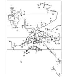 brake fluid reservoir and brake master cylinder 911 1969