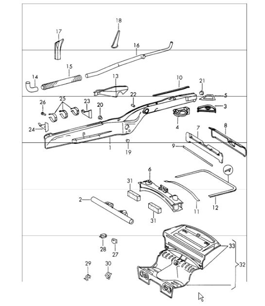 frame centre rear 911 1965-69