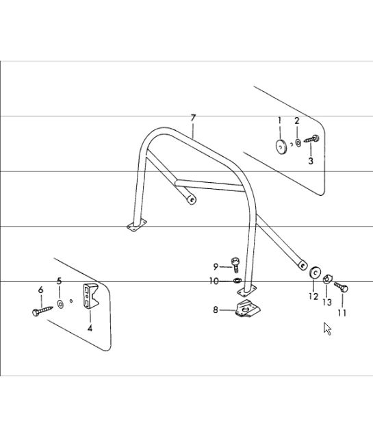 roll bar, targa, montaggio 911 1965-69