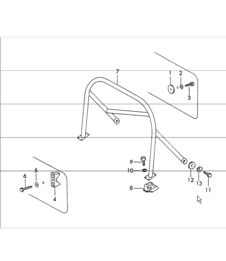 arceau de sécurité, plaque d'immatriculation, support 911 1965-69