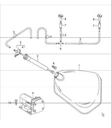 windscreen washer system F >> 030 2694, F >> 035 1292 and F >> 045 1373 for 911/912 COUPE 1965-69