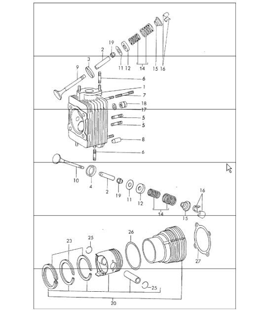 Diagram 103-00 Porsche 996 C4S 3.6L 09/01-2005 Motor