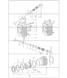 cilinderkop, cilinder met zuiger 911 vanaf 1972