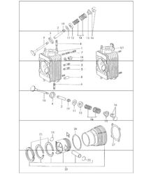 气缸盖，带活塞的气缸 911 1972 年起