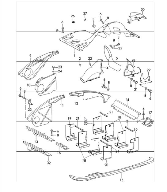 air duct and engine cover 911 1970-73