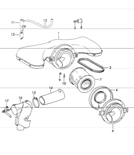 air cleaner system for injection system 911 1972 ONWARDS