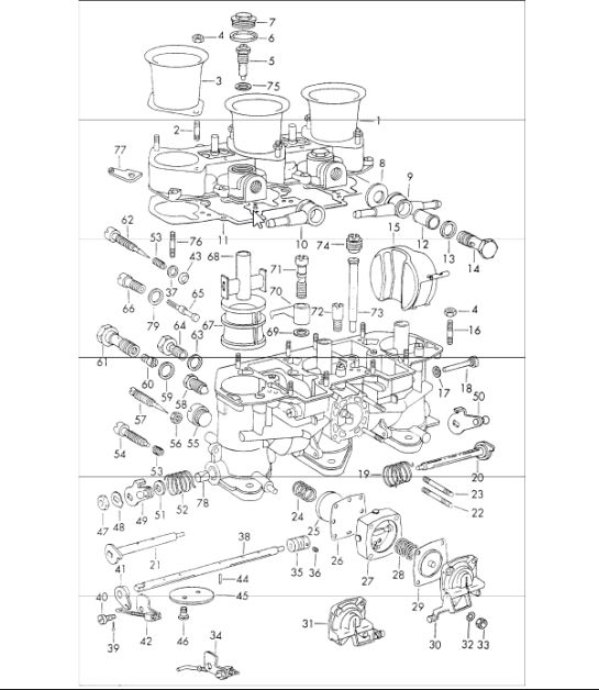 repair material for carburettor - WEBER -  40 IDTP 1 3C/3C1 for 911T UPTO 1971