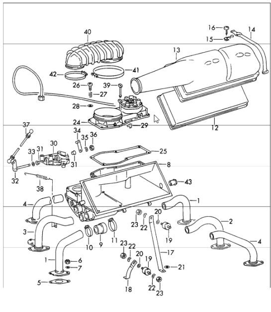 Injection system with air cleaner and mixture control unit for 911 T-K 1972 ONWARDS