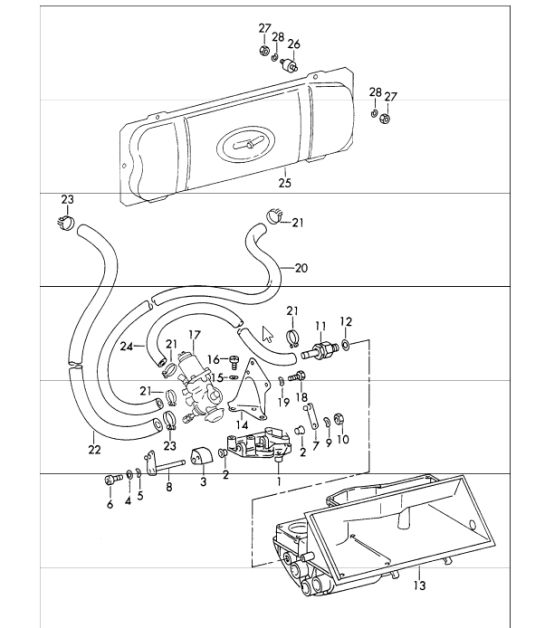 Vacuum system for clutch release for 911 T-K 1972 ONWARDS