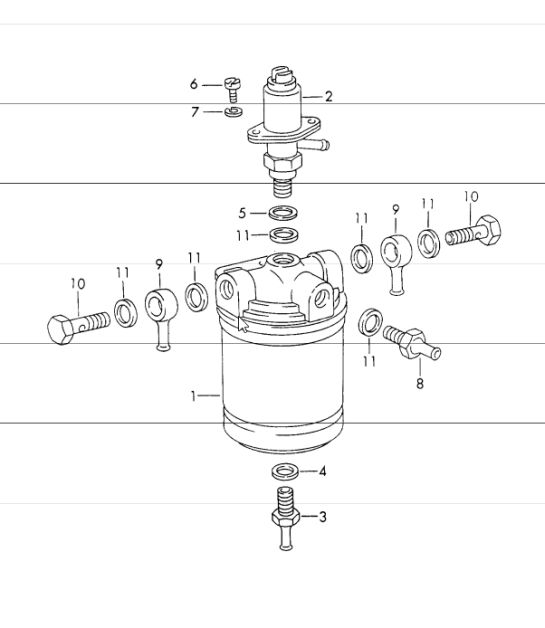 repair material for fuel filter - bosch - for  911 E/S, 911 T and CARRERA 2.7 1972 ONWARDS